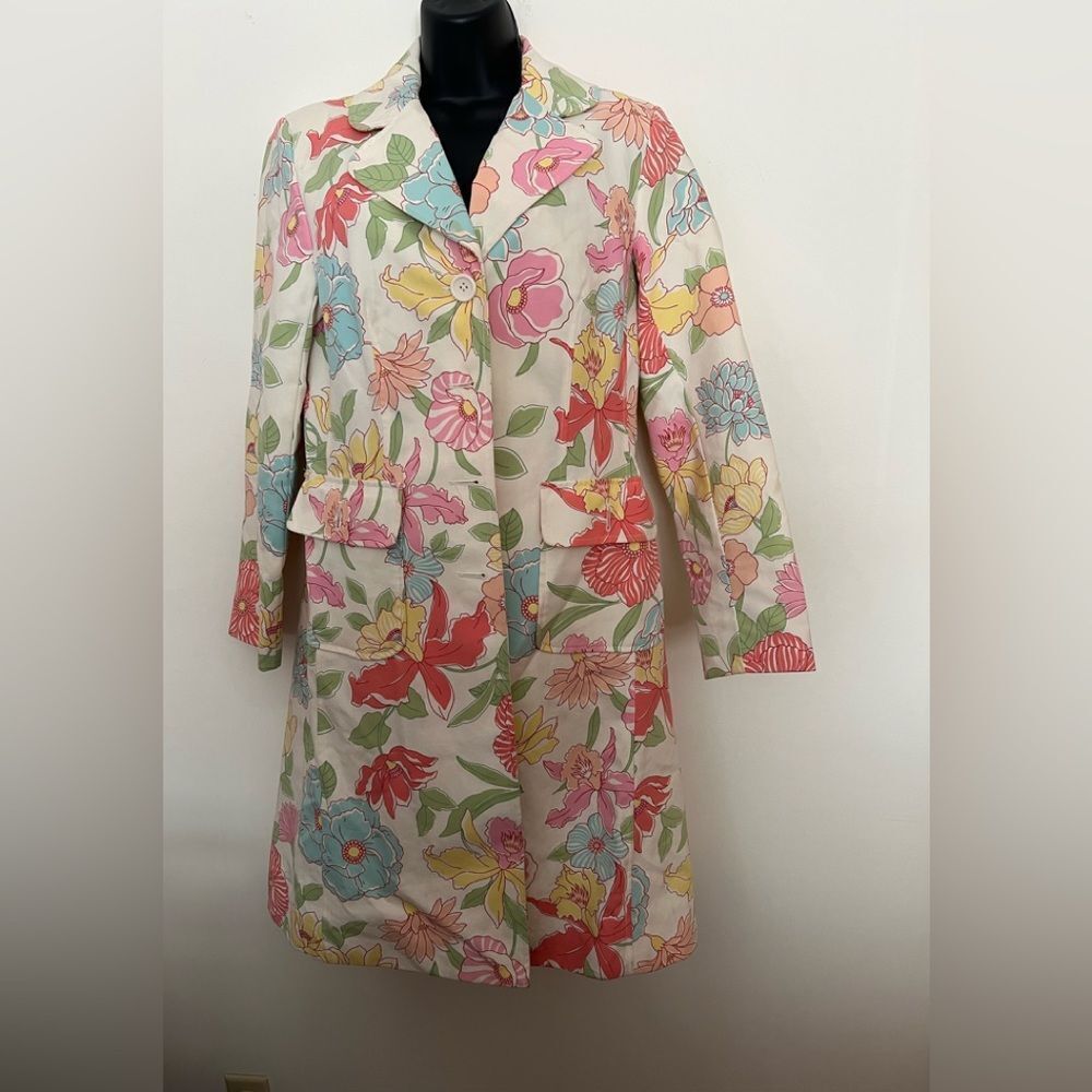 Willi Smith Pink and Yellow Floral Coat